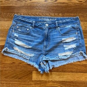 American Eagle Outfitters Tomgirl Shortie Distressed Denim Shorts